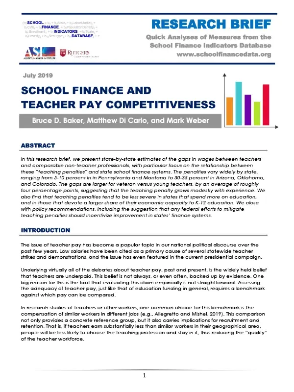 School Finance and Teacher Pay Competitiveness cover image